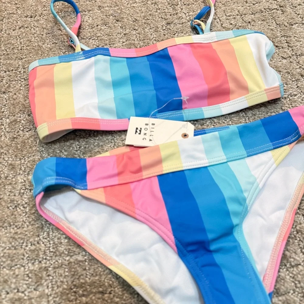 Billabong Girls Colorful Striped Block Bikini Set
